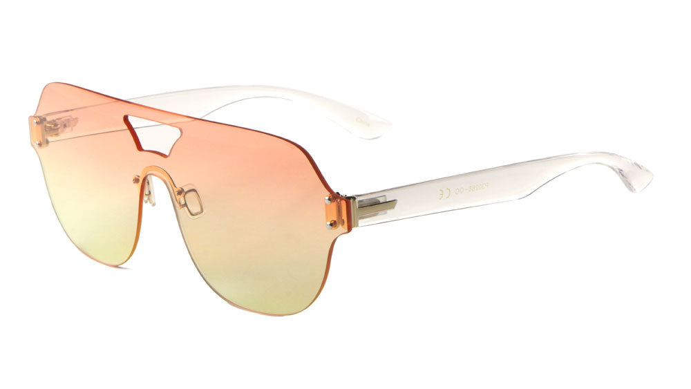 Solid One Piece Oceanic Color Lens Wholesale Bulk Sunglasses
