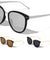Retro Flat Color Mirror Lens Rounded Cat Eye Wholesale Sunglasses