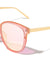 Retro Flat Color Mirror Lens Rounded Cat Eye Wholesale Sunglasses