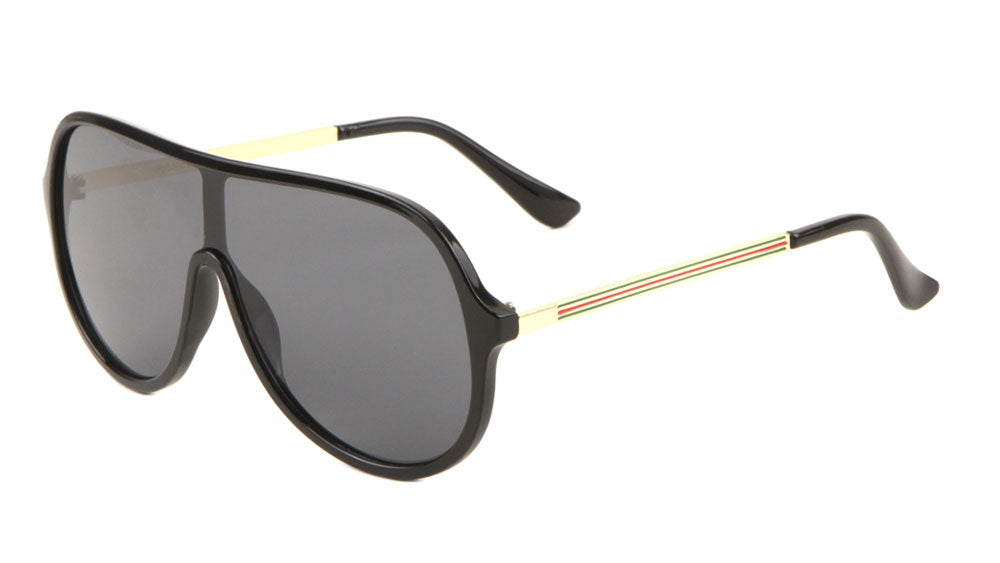 Solid One Piece Shield Fashion Sunglasses Wholesale