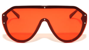 Oversized Flat Top Round Shield Sunglasses Wholesale