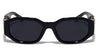 Black Geometric Rectangle Tiger Emblem Wholesale Sunglasses