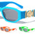 Rectangle Tiger Emblem Neon Wholesale Sunglasses