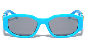 Rectangle Tiger Emblem Neon Wholesale Sunglasses