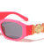 Rectangle Tiger Emblem Neon Wholesale Sunglasses