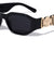 Geometric Rectangle Tiger Emblem Wholesale Sunglasses