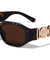 Geometric Rectangle Tiger Emblem Wholesale Sunglasses