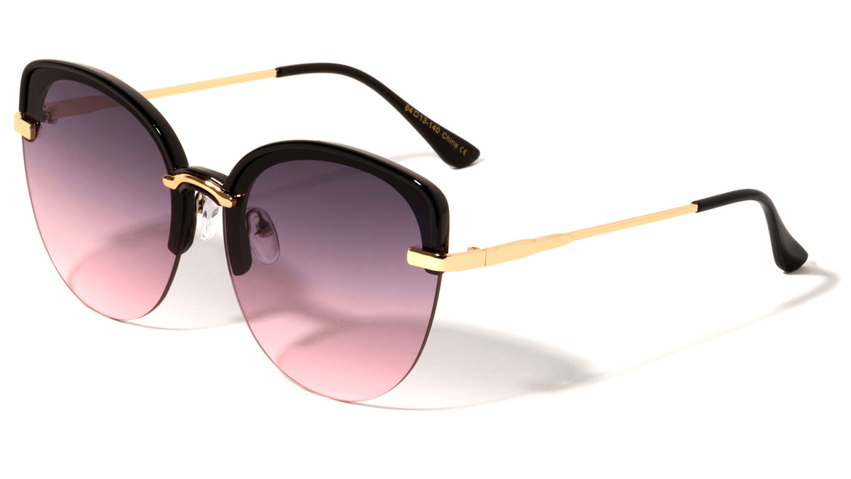 Semi-Rimless Cat Eye Wholesale Sunglasses