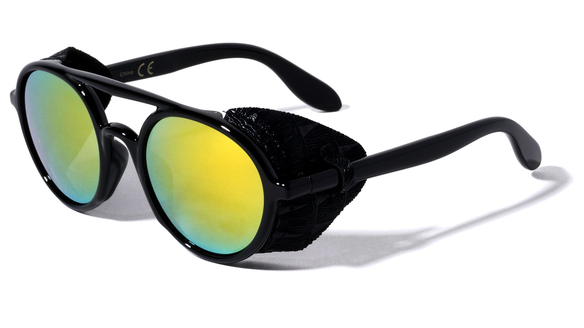 P30379 plastic round leather edge sunglasses 04
