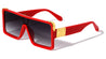 Flat Top Gold Hinge One Piece Shield Rectangle Wholesale Sunglasses