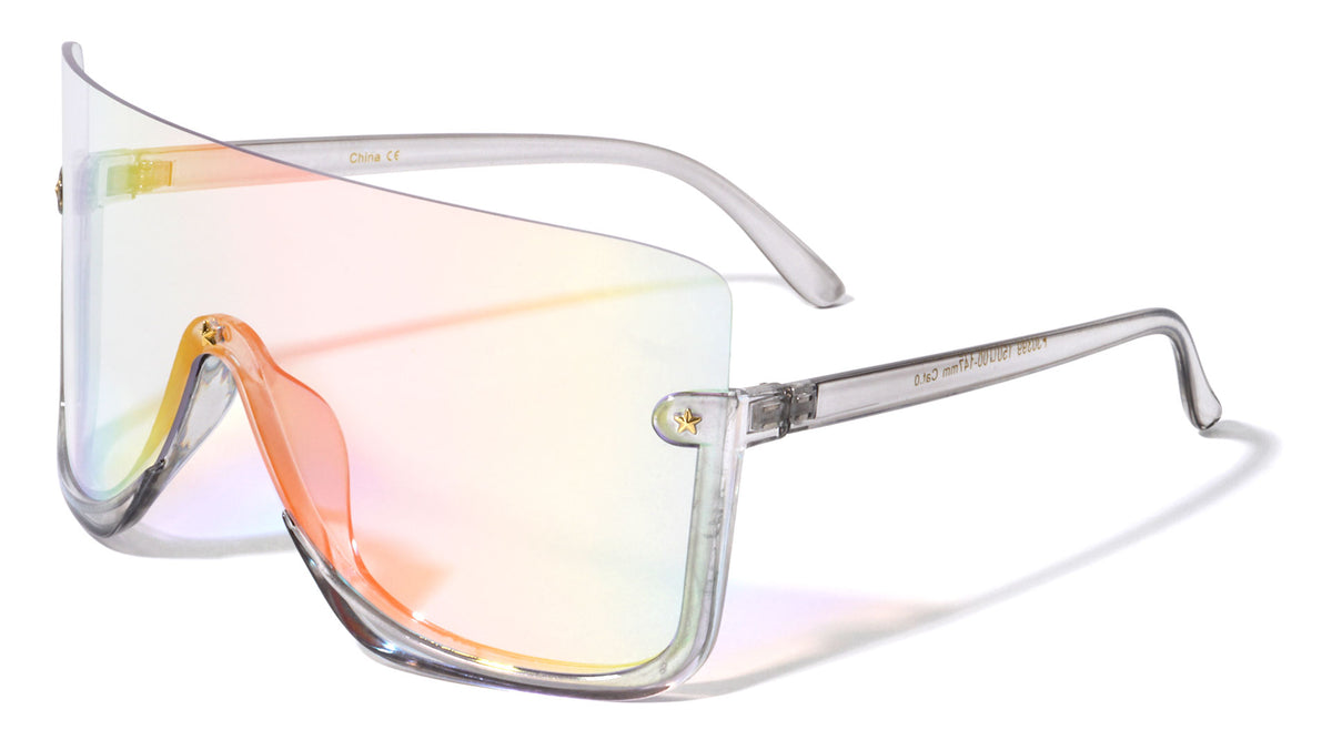 Star Studded Flat Top Semi Rimless Wholesale Sunglasses