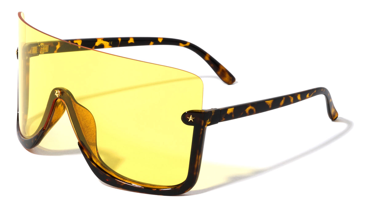 Star Studded Flat Top Semi Rimless Wholesale Sunglasses
