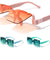 Rimless Flip-up Color Butterfly Shield Fashion Wholesale Sunglasses