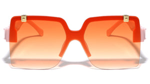 Rimless Flip-up Color Butterfly Shield Fashion Wholesale Sunglasses