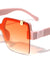 Rimless Flip-up Color Butterfly Shield Fashion Wholesale Sunglasses