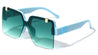 Rimless Flip-up Color Butterfly Shield Fashion Wholesale Sunglasses