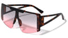 Oceanic Color Flat Top One Piece Shield Wholesale Sunglasses