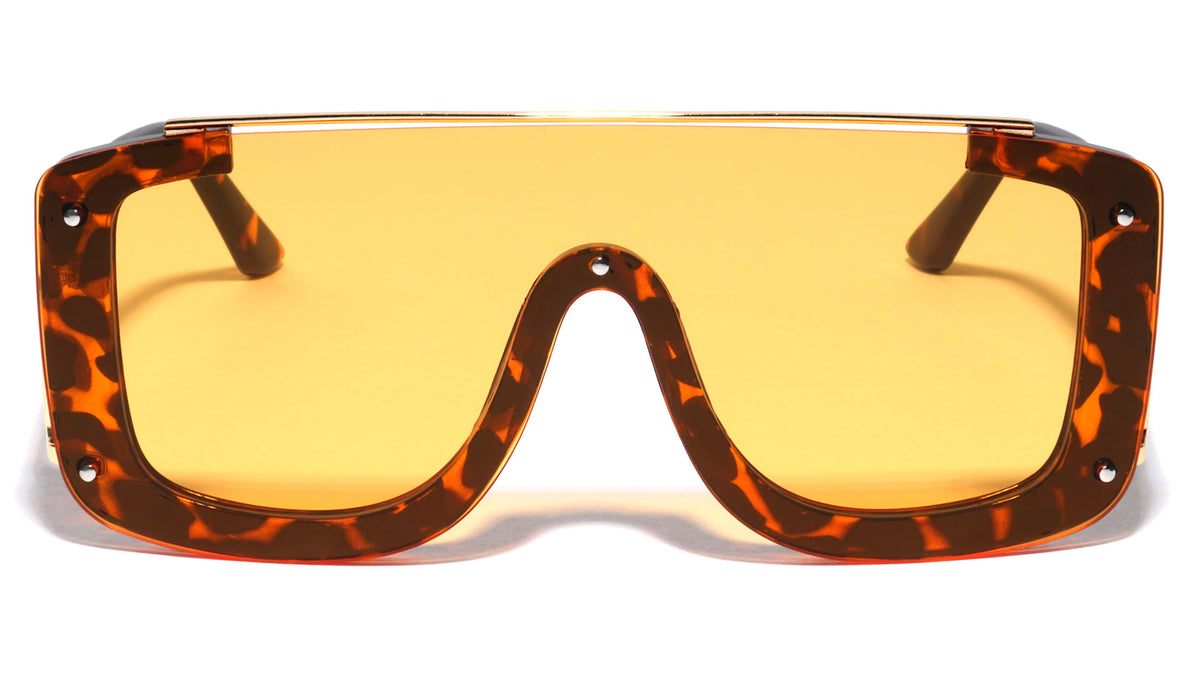 Rimless One Piece Shield Lens Rectangle Fashion Wholesale Sunglasses