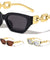 Large Chain Temple Angular Cat Eye Wholesale Sunglasses