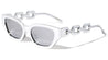 Large Chain Temple Angular Cat Eye Wholesale Sunglasses
