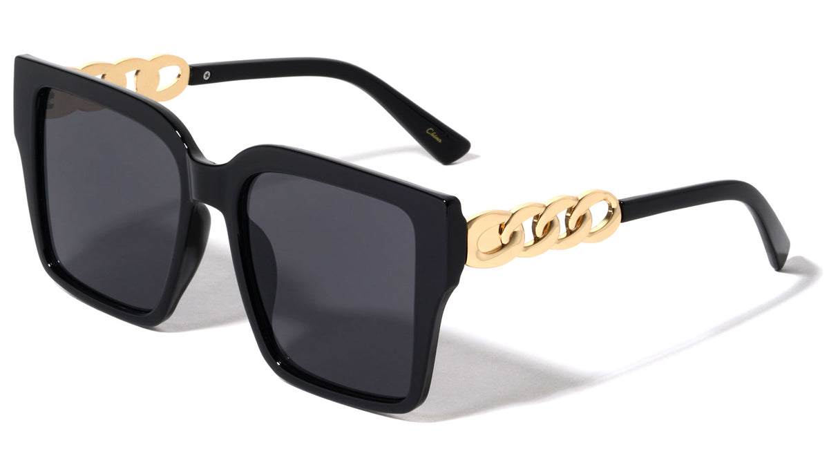 Retro Cat Eye Chain Temple Wholesale Sunglasses