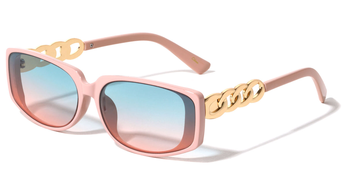 Oval Chain Temple Wholesale Sunglasses