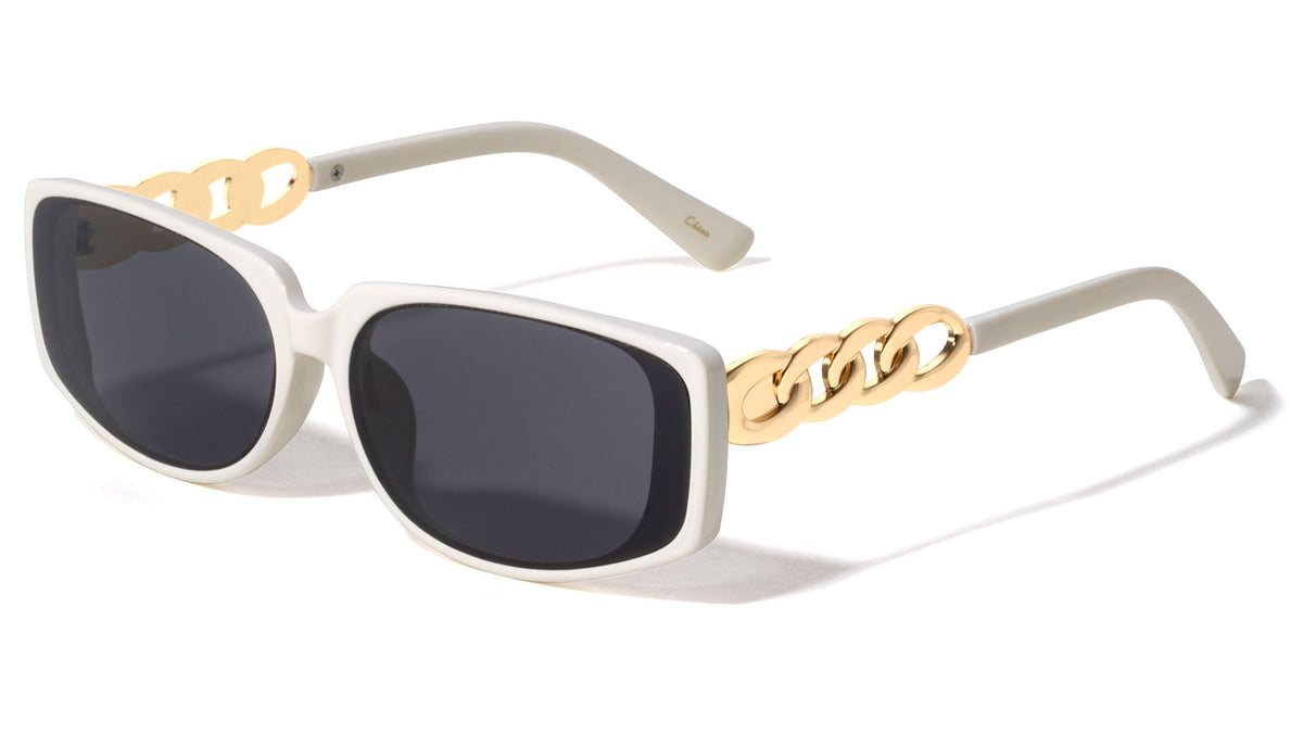 Oval Chain Temple Wholesale Sunglasses