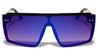Semi Rimless Flat Top Shield Wholesale Sunglasses