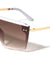 Flat Top Rimless One Piece Shield Wholesale Sunglasses
