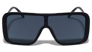 Flat Top Shield Tappered Temple Wholesale Sunglasses