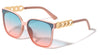 Retro Horned Chain Temple Wholesale Sunglasses