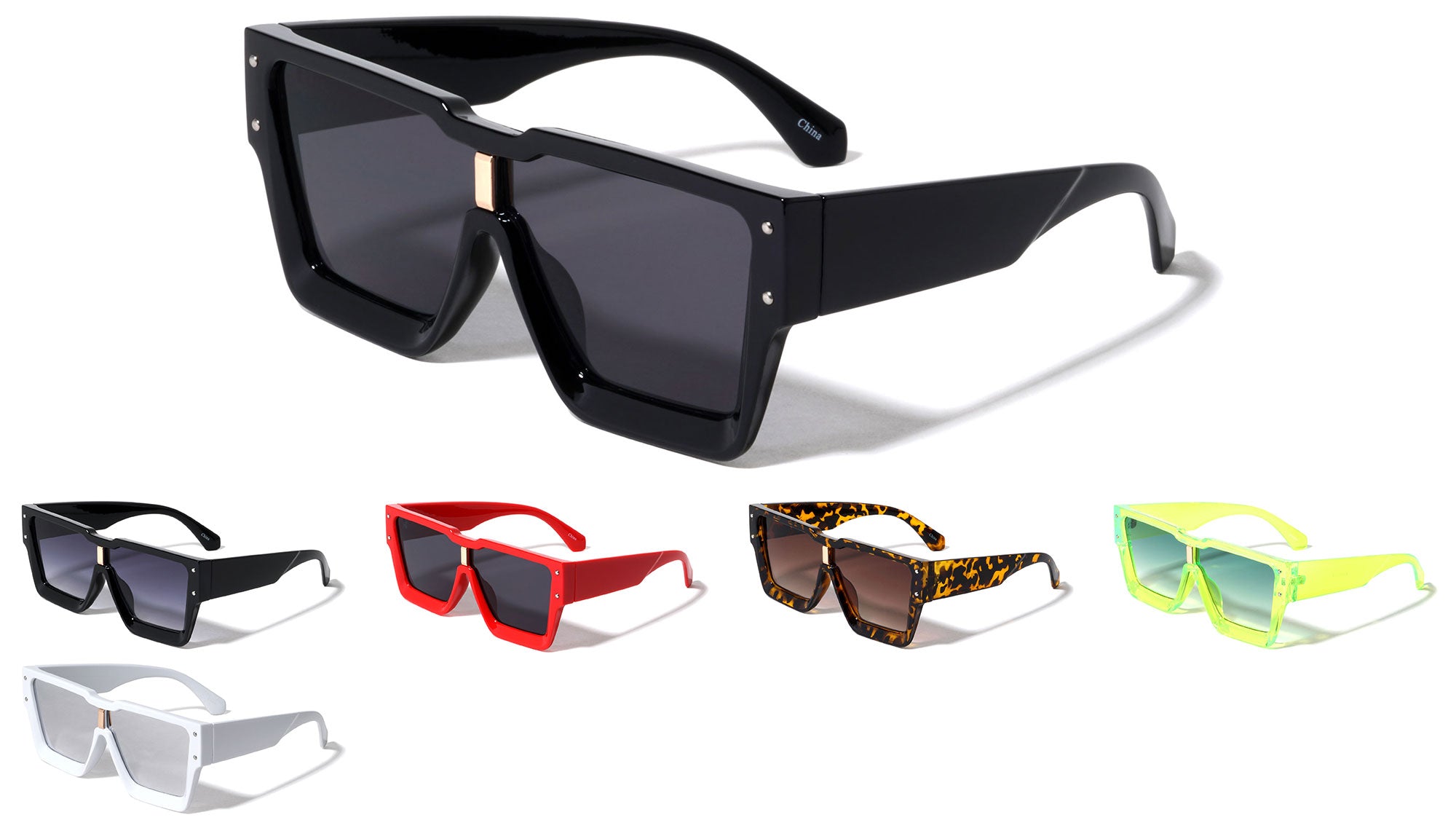 P30450 Thick Rim Retro Fashion Wholesale Sunglasses - Frontier