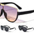 Flat Top One Piece Shield Rounded Wholesale Sunglasses