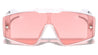 Semi Rimless Flat One Piece Fashion Oval Wholesale Sunglasses