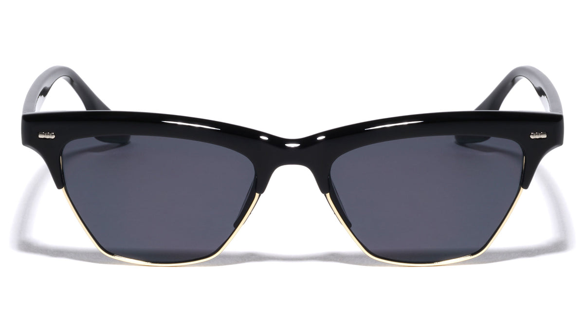 Retro Thick Brow Half Jacket Cat Eye Wholesale Sunglasses