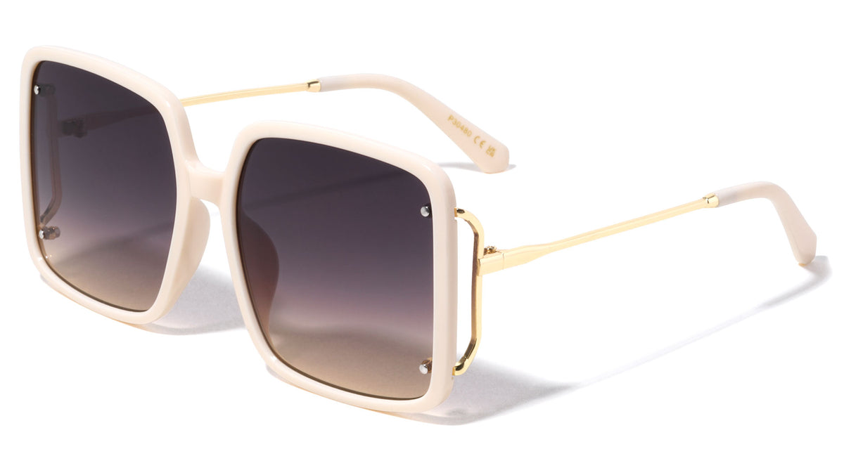 Thin Temple Rounded Square Wholesale Sunglasses