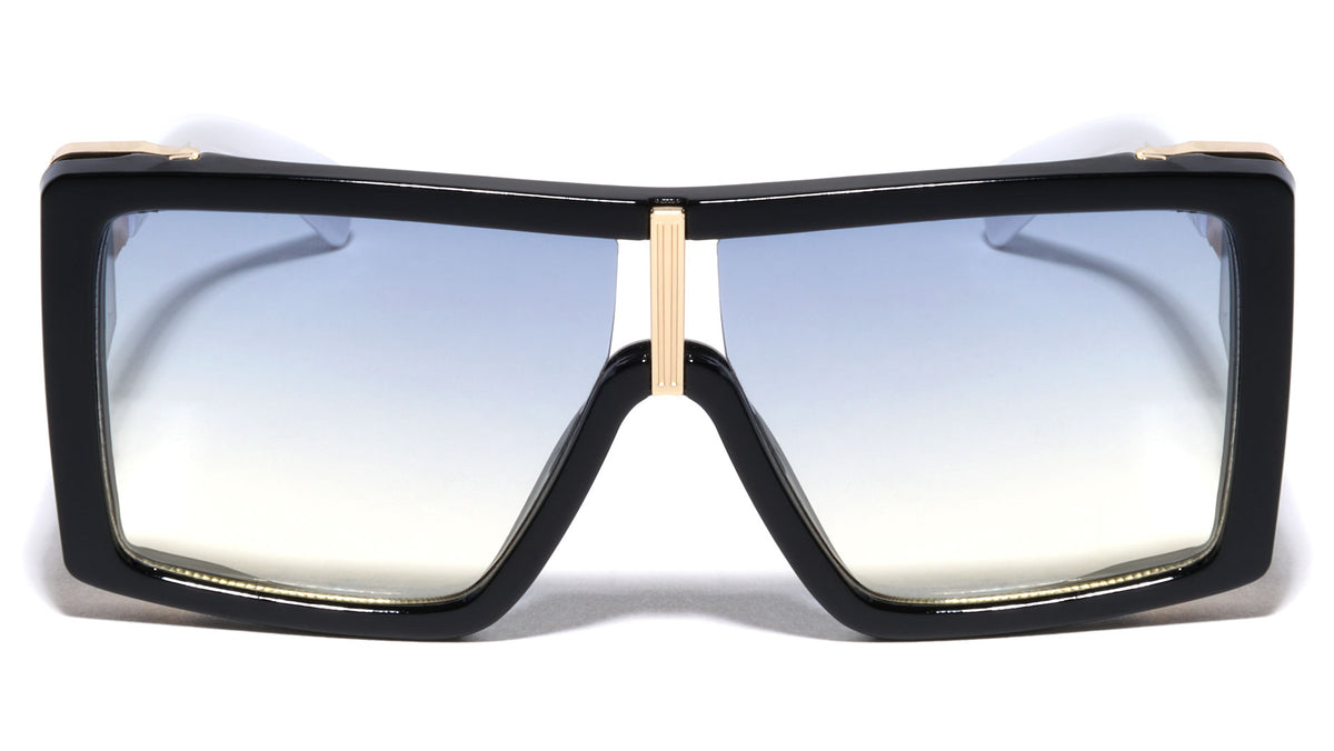 Side Lens Shield Oversized Rectangle Wholesale Sunglasses