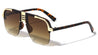 Semi Rimless Flat Top Frontal Plate Aviators Wholesale Sunglasses