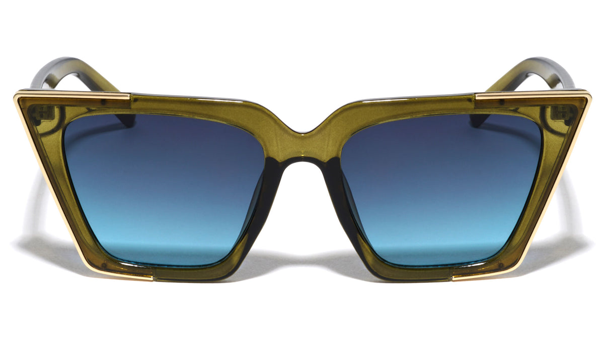 Gold Edge Retro Angular Cat Eye Wholesale Sunglasses