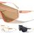 Two Stripe Rimless Top Frame One Piece Shield Wholesale Sunglasses