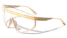 Two Stripe Rimless Top Frame One Piece Shield Wholesale Sunglasses