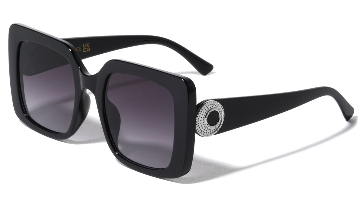 Dotted Moon Shape Round Hinge Fashion Square Wholesale Sunglasses