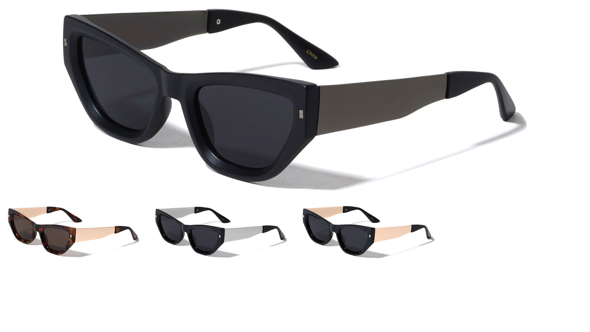 Flat Temple Retro Sharp Cat Eye Wholesale Sunglasses