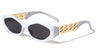 Thick Chain Temple Retro Geometric Oval Wholesale Sunglasses