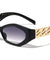Thick Chain Temple Retro Geometric Oval Wholesale Sunglasses