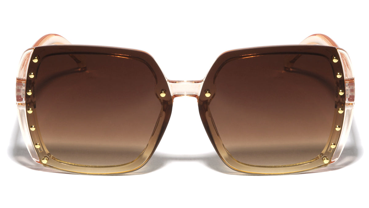 Riveted Studded Oversized Butterfly Wholesale Sunglasses