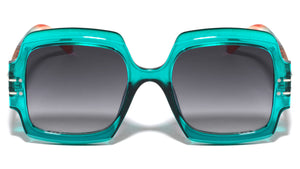 Two Stripe Temple Oversized Fashion Square Wholesale Sunglasses