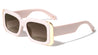 Side Gold Shields Wide Rectangle Wholesale Sunglasses