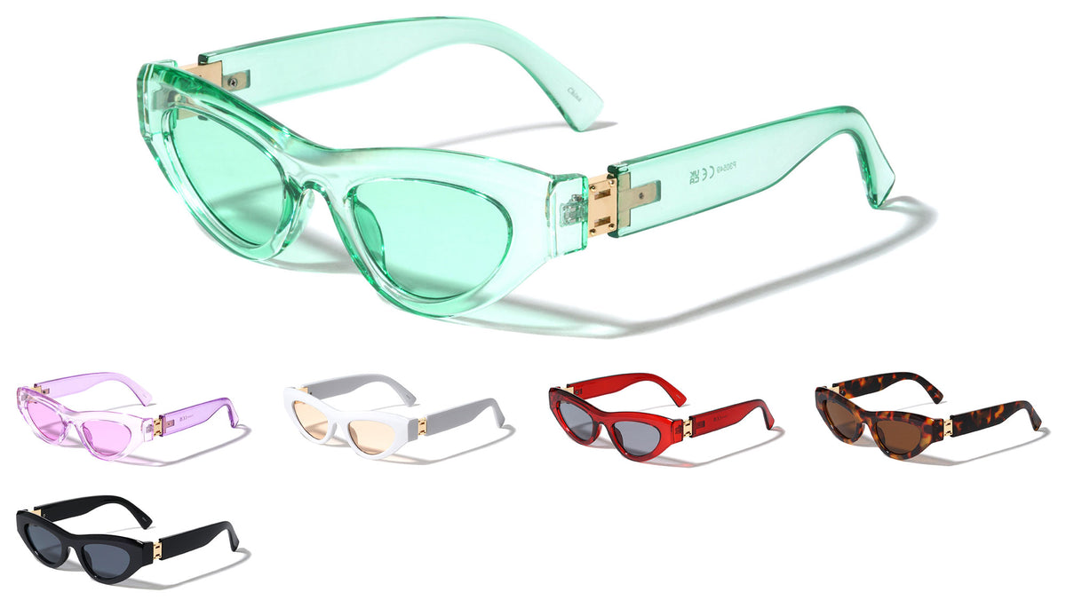 Rectangle Hinge Cutout Retro Cat Eye Wholesale Sunglasses