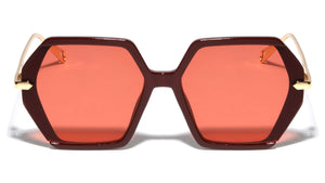 Temple Tip Loop Geometric Hexagon Wholesale Sunglasses